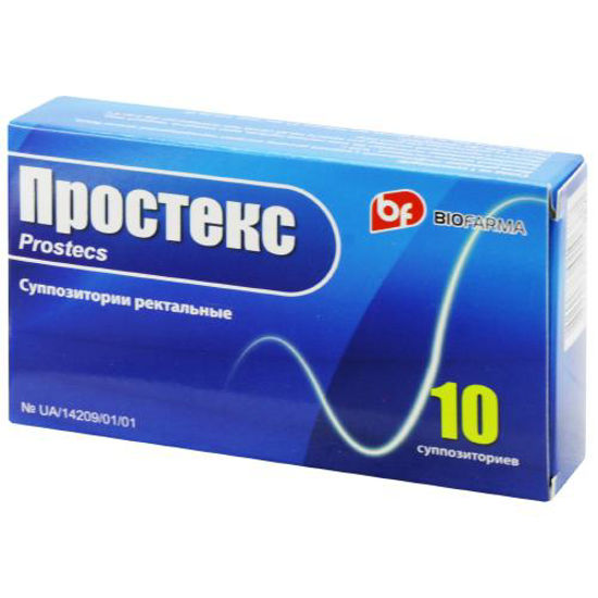 Простекс суппозитории ректальные 0.03г №10